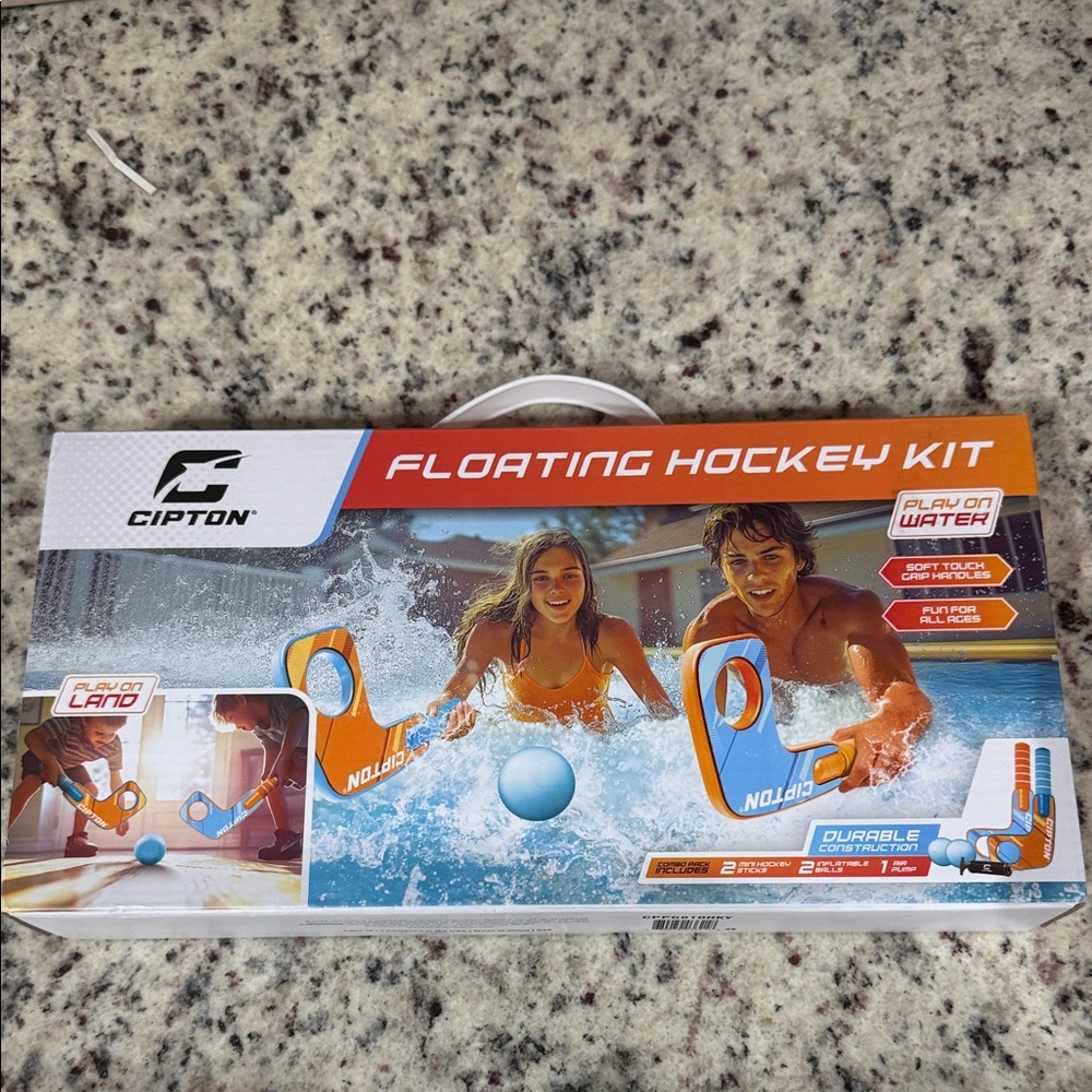 Floating Hockey Set - Orange and Blue